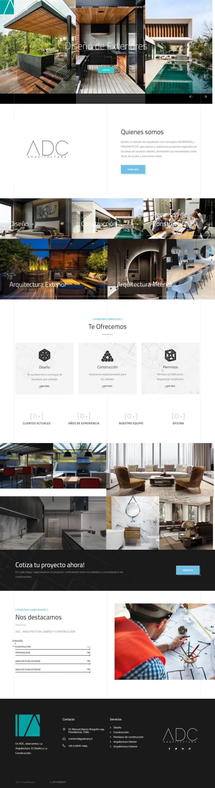 Sitio web profesional con portafolio interactivo de ADC Arquitectura