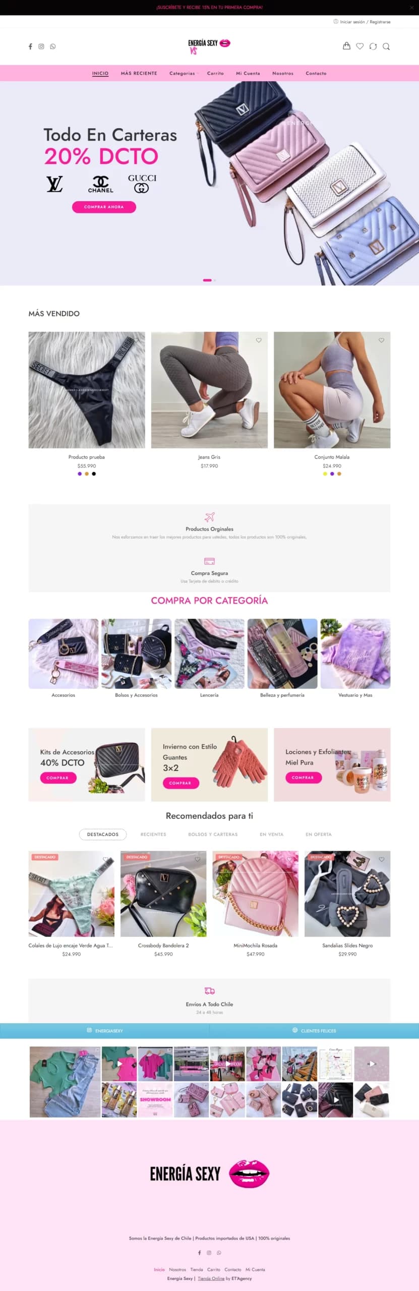 Caso de éxito de ET Agency: E-commerce para Energia Sexy