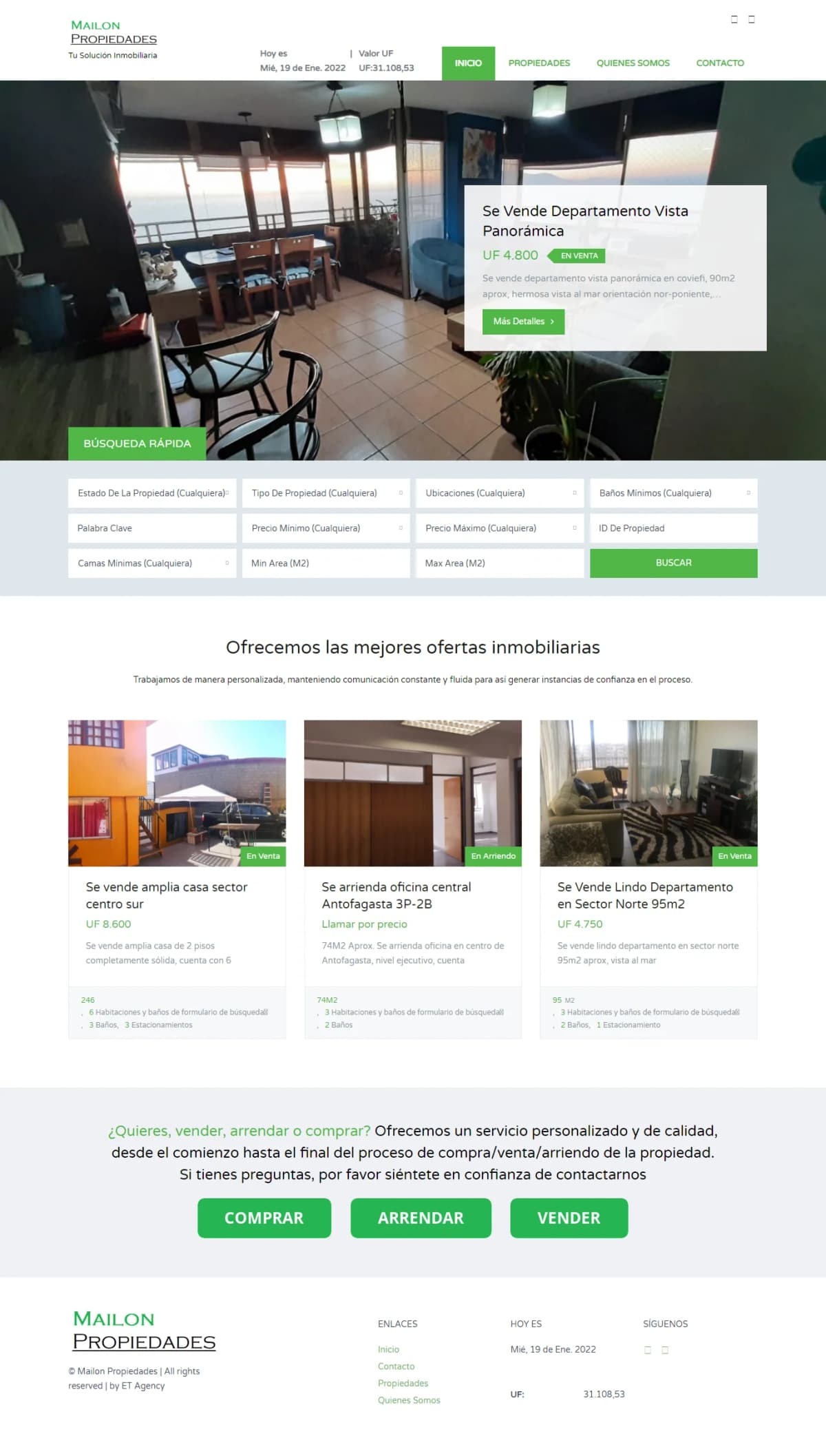 Caso de éxito de ET Agency: Portal Web para Mailon Propiedades