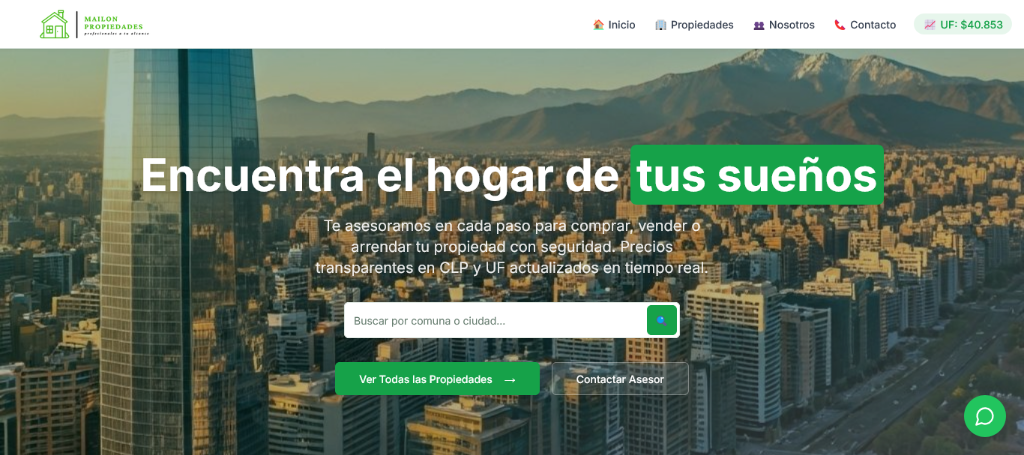 Caso de éxito de ET Agency: Portal Web para Mailon Propiedades
