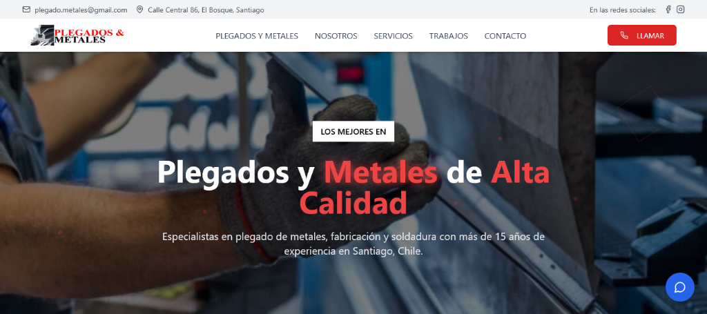 Caso de éxito de ET Agency: Sitio Web para Plegados & Metales